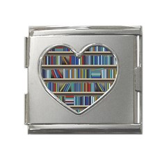 Bookshelf Mega Link Heart Italian Charm (18mm) by uniart180623