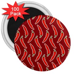 Chili-pattern-red 3  Magnets (100 Pack) by uniart180623