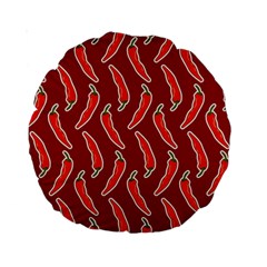 Chili-pattern-red Standard 15  Premium Round Cushions by uniart180623