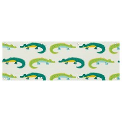 Cute-cartoon-alligator-kids-seamless-pattern-with-green-nahd-drawn-crocodiles Banner And Sign 9  X 3  by uniart180623