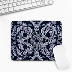 Cobalt Grey Arabesque Small Mousepad by kaleidomarblingart