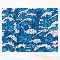 Storm-waves-seamless-pattern-raging-ocean-water-sea-wave-vintage-japanese-storms-print-illustration- Rectangular Jigsaw Puzzl by uniart180623