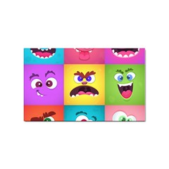 Monsters-emotions-scary-faces-masks-with-mouth-eyes-aliens-monsters-emoticon-set Sticker Rectangular (10 Pack) by uniart180623