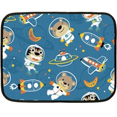 Seamless-pattern-funny-astronaut-outer-space-transportation Fleece Blanket (mini) by uniart180623