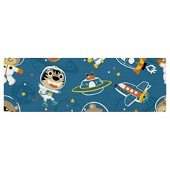 Seamless-pattern-funny-astronaut-outer-space-transportation Banner And Sign 12  X 4  by uniart180623