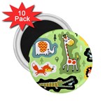 Seamless-pattern-with-wildlife-animals-cartoon 2.25  Magnets (10 pack)  Front