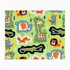 Seamless-pattern-with-wildlife-animals-cartoon Small Glasses Cloth (2 Sides) by uniart180623