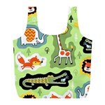 Seamless-pattern-with-wildlife-animals-cartoon Full Print Recycle Bag (L) Back