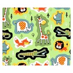 Seamless-pattern-with-wildlife-animals-cartoon Two Sides Premium Plush Fleece Blanket (Small) 50 x40  Blanket Back