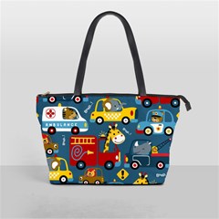 Seamless-pattern-vehicles-cartoon-with-funny-drivers Classic Shoulder Handbag by uniart180623