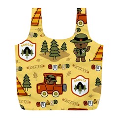 Seamless-pattern-funny-ranger-cartoon Full Print Recycle Bag (l) by uniart180623