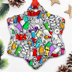 Graffiti-characters-seamless-pattern Ornament (snowflake) by uniart180623