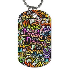 Graffiti-word-seamless-pattern Dog Tag (two Sides) by uniart180623