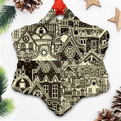 Four-hand-drawn-city-patterns Ornament (snowflake) by uniart180623