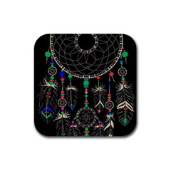 Dreamcatcher Magic Magical Rubber Square Coaster (4 Pack) by uniart180623