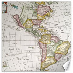 Vintage Map Of The Americas Canvas 12  X 12  by uniart180623