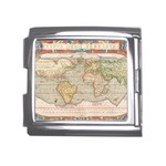 Old World Map Of Continents The Earth Vintage Retro Mega Link Italian Charm (18mm) Front