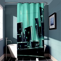 Buildings City Urban Destruction Background Shower Curtain 36  X 72  (stall)  by uniart180623