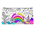 Rainbow Fun Cute Minimal Doodle Drawing Art Pencil Case Front