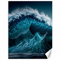 Tsunami Waves Ocean Sea Water Rough Seas Canvas 36  X 48  by uniart180623