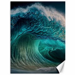 Tsunami Waves Ocean Sea Water Rough Seas Canvas 36  X 48  by uniart180623