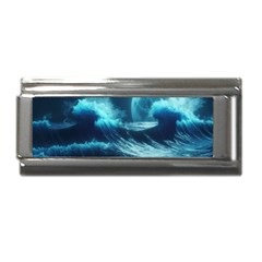 Moonlight High Tide Storm Tsunami Waves Ocean Sea Superlink Italian Charm (9mm) by uniart180623