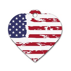 Flag Usa Unite Stated America Dog Tag Heart (one Side) by uniart180623