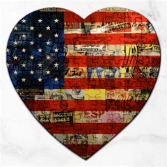 Usa Flag United States Jigsaw Puzzle (heart) by uniart180623