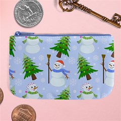 New Year Christmas Snowman Pattern, Large Coin Purse by uniart180623