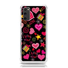 Multicolored Love Hearts Kiss Romantic Pattern Samsung Galaxy S20 6 2 Inch Tpu Uv Case by uniart180623