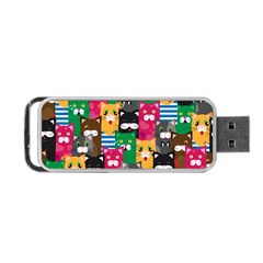 Cat Funny Colorful Pattern Portable Usb Flash (two Sides) by uniart180623