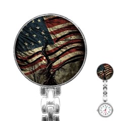 Flag Usa American Flag Stainless Steel Nurses Watch by uniart180623