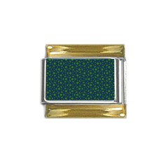 Green Patterns Lines Circles Texture Colorful Gold Trim Italian Charm (9mm) by uniart180623