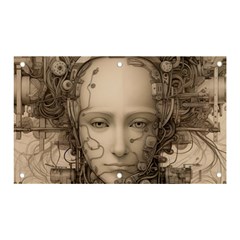 Cyborg Robot Future Drawing Poster Banner And Sign 5  X 3  by Ravend