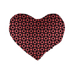 Mazipoodles Red Donuts Polka Dot  Standard 16  Premium Heart Shape Cushions by Mazipoodles