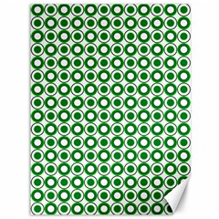 Mazipoodles Green White Donuts Polka Dot  Canvas 36  X 48  by Mazipoodles