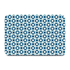 Mazipoodles Dusty Duck Egg Blue White Donuts Polka Dot Plate Mats by Mazipoodles