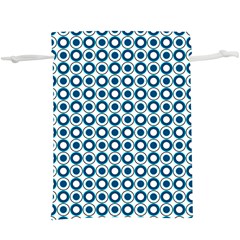 Mazipoodles Dusty Duck Egg Blue White Donuts Polka Dot Lightweight Drawstring Pouch (xl) by Mazipoodles