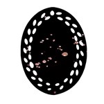 Abstract Rose Gold Glitter Background Oval Filigree Ornament (Two Sides) Back