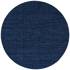 Digital Dark Blue Linen Wooden Puzzle Round by ConteMonfrey