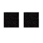 Black Background With Text Overlay Digital Art Mathematics Cufflinks (Square) Front(Pair)