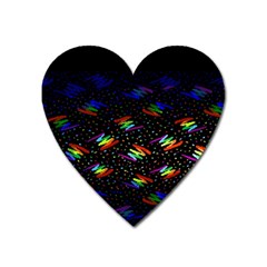 Rainbows Pixel Pattern Heart Magnet