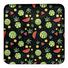 Watermelon Berries Patterns Pattern Square Glass Fridge Magnet (4 Pack) by uniart180623