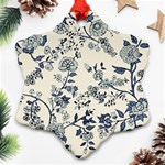 Vintage Background Blue Roses Rose Pattern Retro Ornament (Snowflake) Front