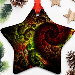 Green And Red Lights Wallpaper Fractal Digital Art Artwork Star Ornament (two Sides) by uniart180623