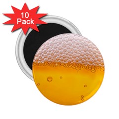 Beer Texture Liquid Bubbles 2 25  Magnets (10 Pack)  by uniart180623