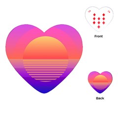 Sunset Summer Time Playing Cards Single Design (heart) by uniart180623