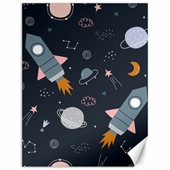 Space Background Illustration With Stars And Rocket Seamless Vector Pattern Canvas 12  X 16  by uniart180623