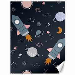 Space Background Illustration With Stars And Rocket Seamless Vector Pattern Canvas 36  X 48  by uniart180623