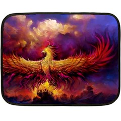 Phoenix Bird Two Sides Fleece Blanket (mini) by uniart180623